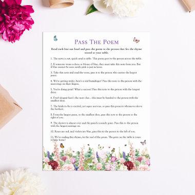 Pass The Poem | Pink Purple Floral Bridal Shower