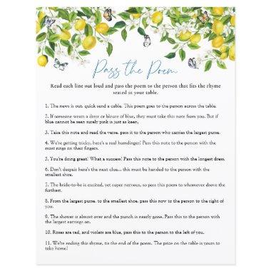 Pass the Poem | Summer Lemon  Game