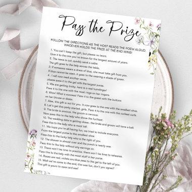 Pass the Prize Wildflower Bridal Shower Game Invitations