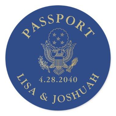 Passport Emblem Travel Theme Seal Favor Label