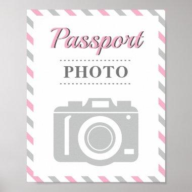 Passport Photo Booth Airplane Travel Party Theme Poster