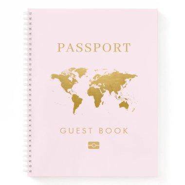 Passport Travel Theme Pink Wedding Guest Book