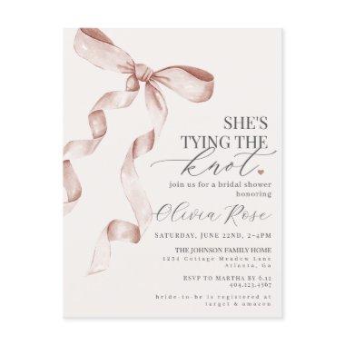 Pastel Beige Coquette Bow  Invite