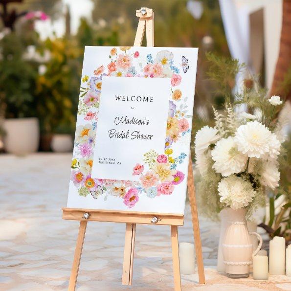 Pastel Bloom Floral  Welcome Foam Board