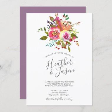 Pastel Blooms Fantasy Floral Wedding Invitations