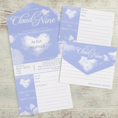 Pastel Blue Cloud Nine Recipe-  All In One Invitation