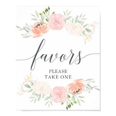 Pastel Blush Bridal Shower Favors Sign