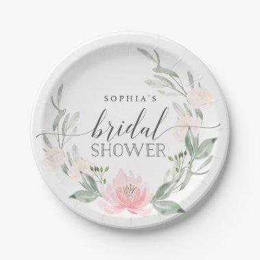 Pastel Blush Bridal Shower Paper Plate