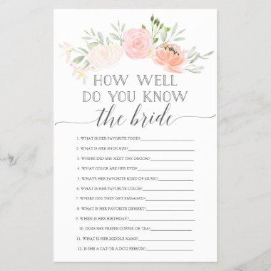 Pastel Blush Double Sided Bridal Shower Games