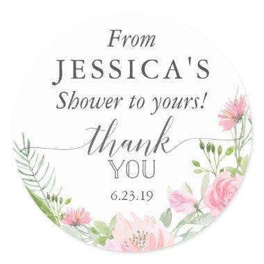 Pastel Blush Favor Sticker - Shower