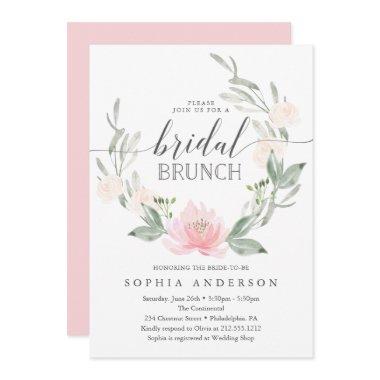 Pastel Blush Floral Greenery Bridal Brunch