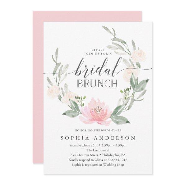 Pastel Blush Floral Greenery Bridal Brunch