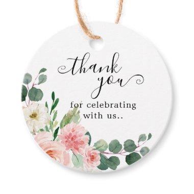 Pastel Blush Pretty Pink Botanical  F Favor Tags