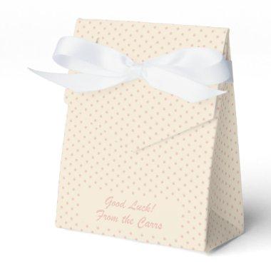 Pastel Burnt Pink Polka Dots on Deep Cream Tent Favor Boxes