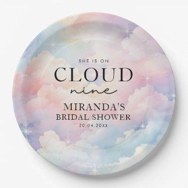 Pastel Clouds She's On Cloud Nine  Paper Plates