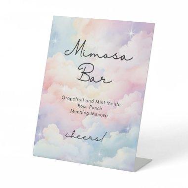Pastel Clouds Sky Mimosa Bar  Pedestal Sign