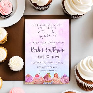 Pastel Cupcake Shower Invitations