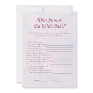 Pastel Dreamy Who knows the Bride Best Game