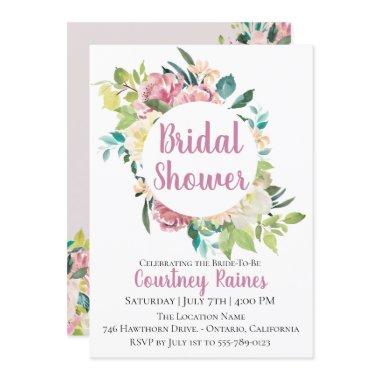 Pastel Floral Bouquet Bridal Shower Invitations