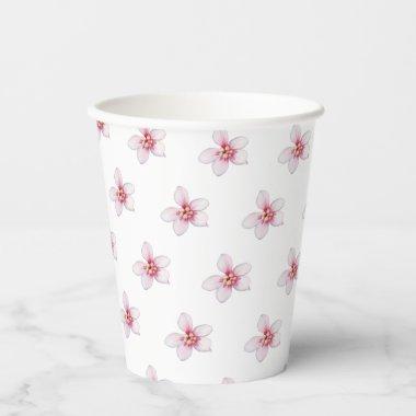 Pastel Floral Pattern Party Paper Cups