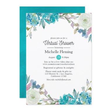 Pastel Floral Virtual Baby or Bridal Shower Invitations