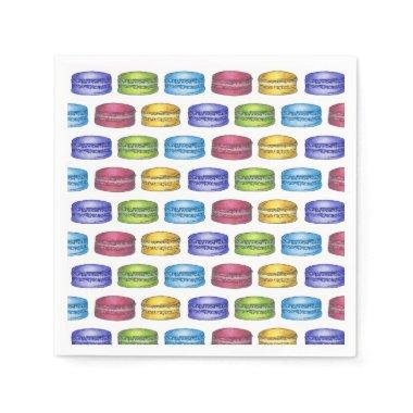 Pastel French Macaron Cookie Pastry Bridal Shower Napkins