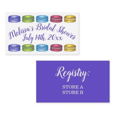 Pastel French Macaron Cookies Bridal Shower Party Enclosure Invitations