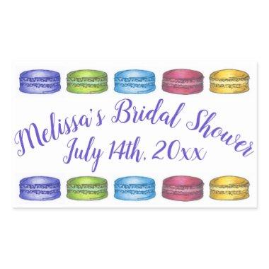 Pastel French Macaron Cookies  Party Rectangular Sticker