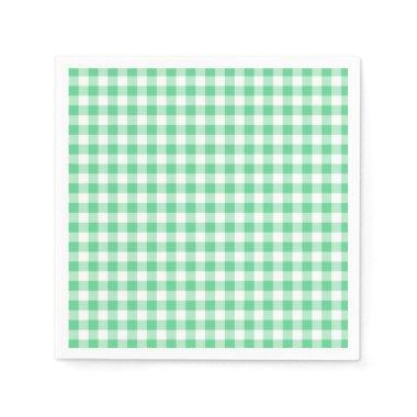 Pastel Gingham Napkins Green
