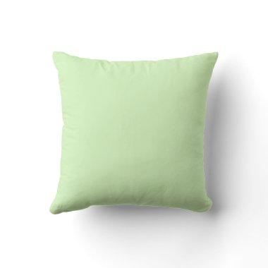 Pastel Green Tea Leaf Solid Color Throw Pillow