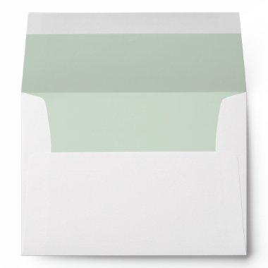 Pastel Green Wedding Elegant Modern Return Address Envelope