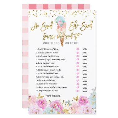 Pastel Ice Cream Floral He said She said Game