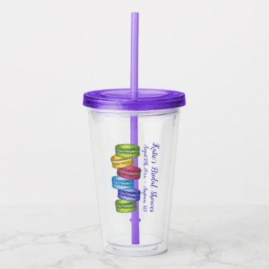 Pastel Macaron Cookies French Bakery Pastries Acrylic Tumbler