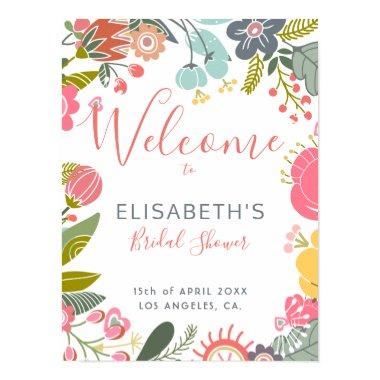 Pastel meadow blooms  welcome sign