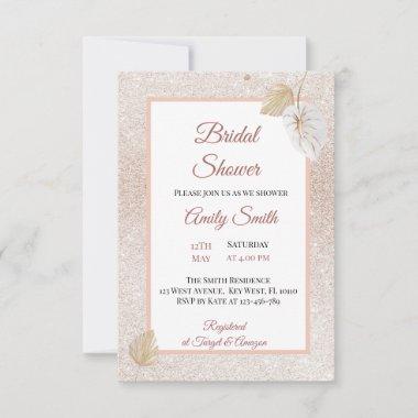 Pastel Peach-Pink Bridal Shower Invintation RSVP Card