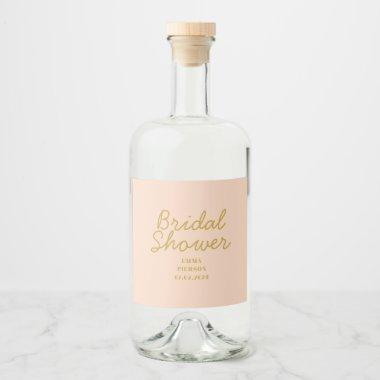 Pastel Peachy Bridal Shower Liquor Bottle Label
