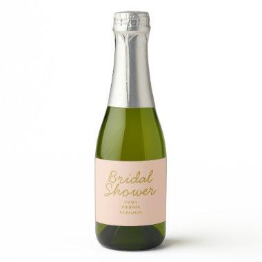 Pastel Peachy Bridal Shower Sparkling Wine Label