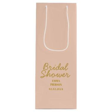 Pastel Peachy Favor gift Bridal Shower Wine Gift Bag