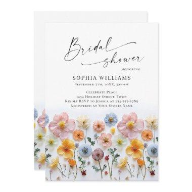 Pastel Pink Boho Wild Flowers