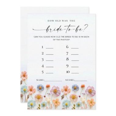 Pastel Pink Boho Wildflowers Bridal Game