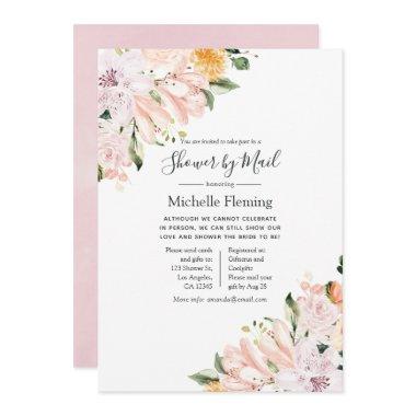 Pastel Pink Floral Baby or Bridal Shower by Mail Invitations