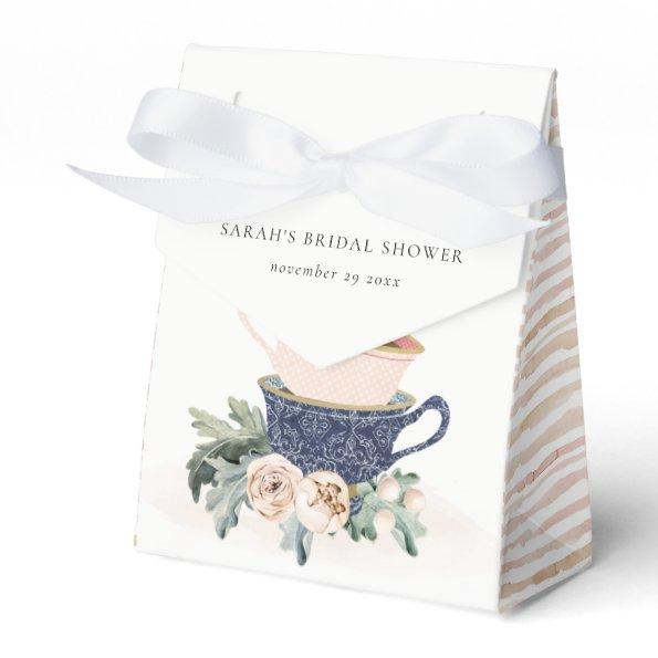 Pastel Stacked Cups Floral Bridal Shower Tea Party Favor Box