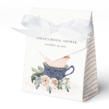 Pastel Stacked Cups Floral Bridal Shower Tea Party Favor Boxes