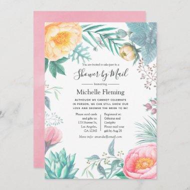 Pastel Tropical Bridal or Baby Shower by Mail Invitations