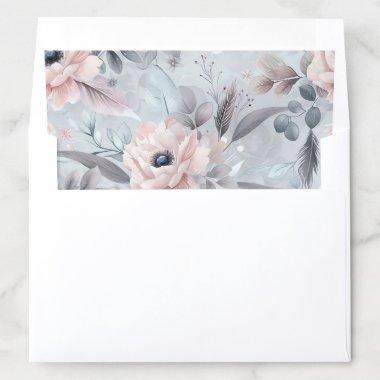 Pastel Watercolor Flower Floral Seamless Pattern Envelope Liner