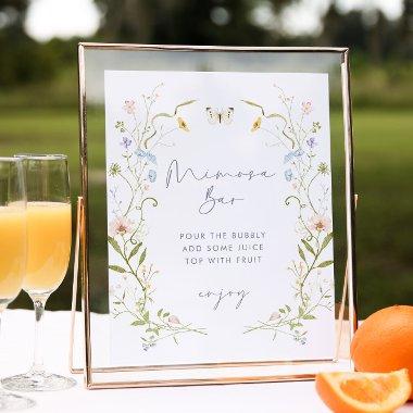 Pastel Wildflower  Mimosa Bar Poster