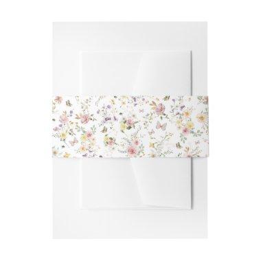 Pastel Wildflower Butterfly Garden Pattern  Belly Band