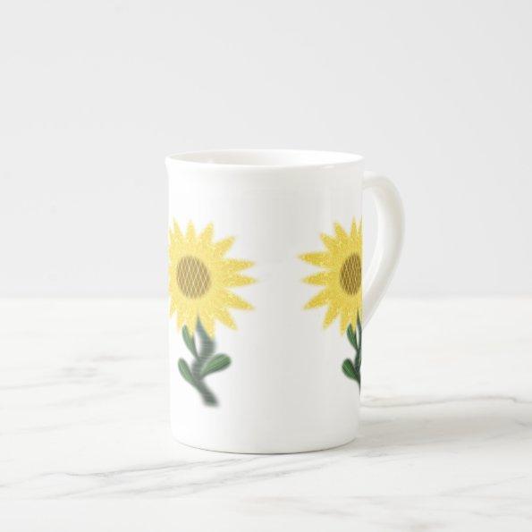 Patchwork Sunflower Bone China Mug