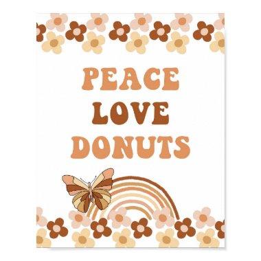 Peace Love Donuts Groovy Retro Party Sign