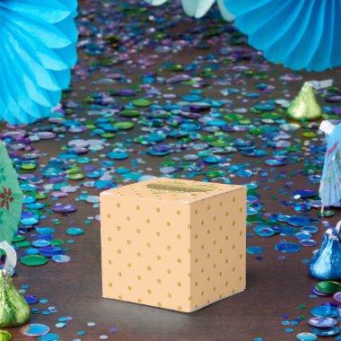 Peach And Gold Polka Dots Party Favor Boxes